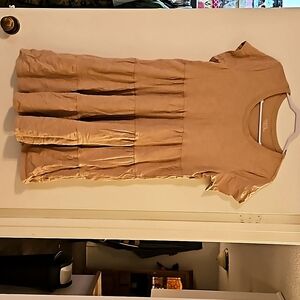 Time and Tru Ruffled Camel Sundress Size Large